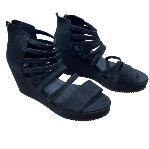 Eileen Fisher Wavey Black Tumbled Nubuck Women's Size 9 New Without Box - Picture 2 of 7